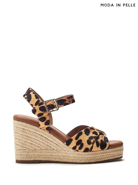 Animal - Moda in Pelle Jasminium Cross-Over Jute Brown Wedges (H72292) | 127 €