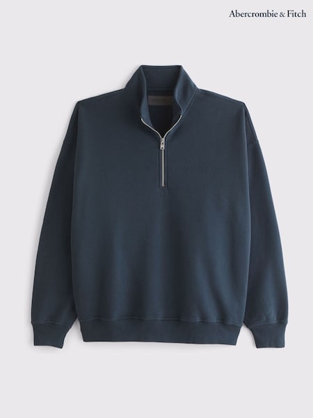 Abercrombie & Fitch Blue Half Zip Stripe Jumper (H72342) | €69