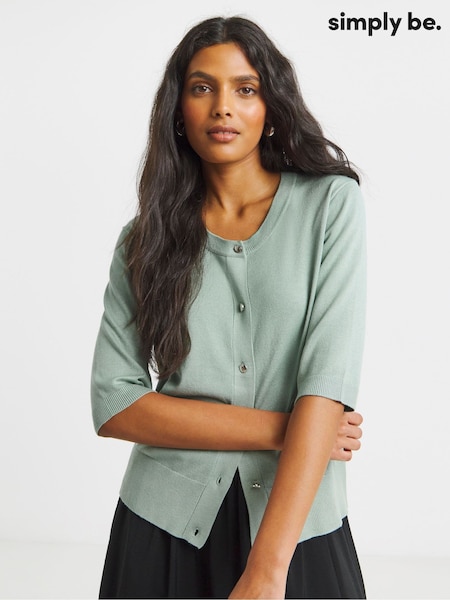 Simply Be Green Short Sleeve Boxy Cardigan (H72355) | €28