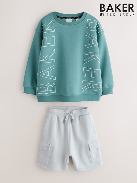 Baker by Ted Baker Oversized Graphic Sweatshirt and Shorts Set (H72374) | ‏197 د.إ.‏ - ‏ 239‏ د.إ.