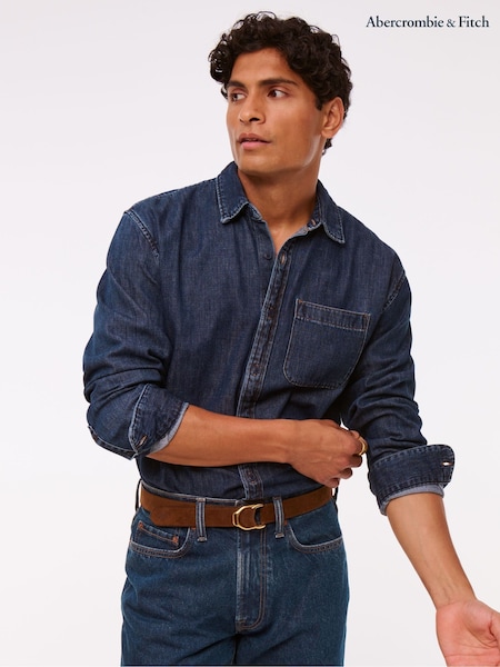 Luz azul - Abercrombie & Fitch Button-Up Shirt (H72394) | R$ 590