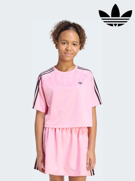 وردي - adidas Originals Loose Boxy Jaquard T-Shirt (H72418) | ‏134 د.إ.‏