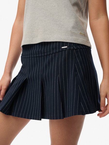 Superdry Navy Pinstripe Pleat Mini Skirt (H72434) | € 68