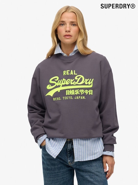 Superdry Vintage Logo Neon Loose Crew Jumper (H72537) | R$ 495
