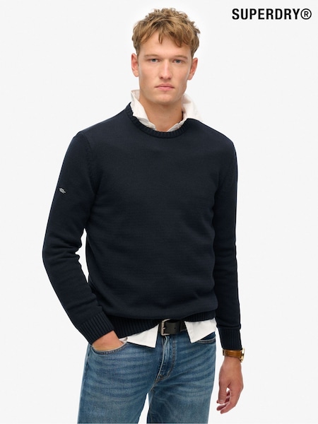 Superdry Blue Cotton Classics Knit Crew Sweatshirt (H72541) | R$ 445