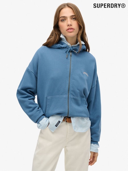 Superdry Blue Essential Logo Zip Hoodie (H72546) | R$ 495