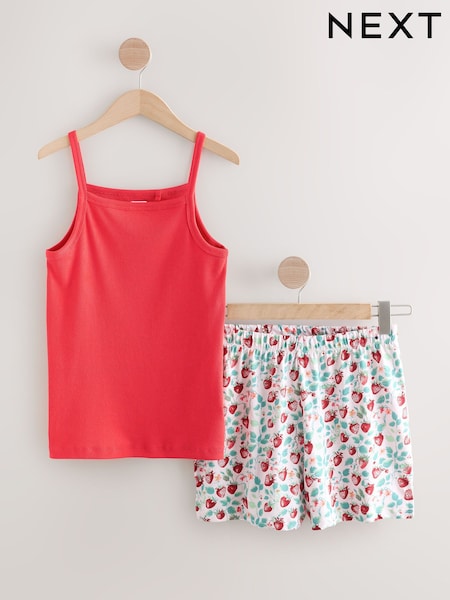 فراولة لون أحمر - Rib Vest Shorts Pyjamas Set (H72660) | ‏10 ر.ع.‏