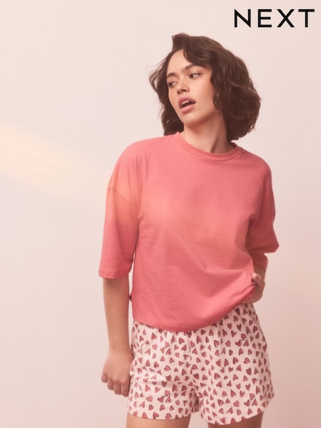 Pink Heart Short Pyjamas Set (H72663) | AED59