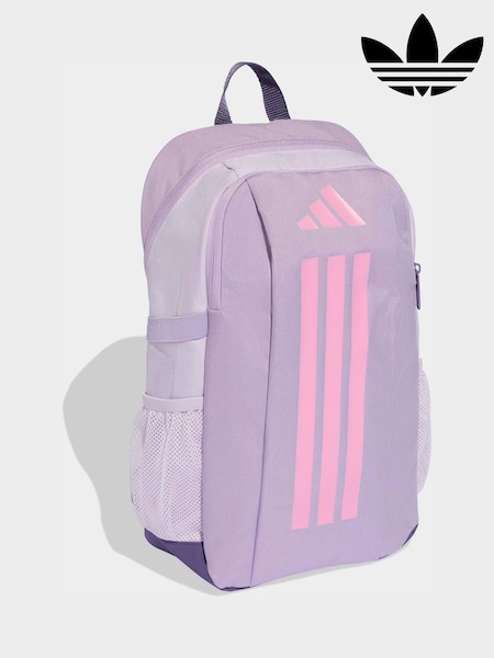 adidas Light Purple Kids 3 Stripe Backpack (H72673) | OMR12