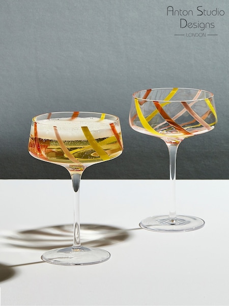 Anton Studio Designs Citrus Set of 2 Rio Champagne Saucers Citrus (H72693) | €50
