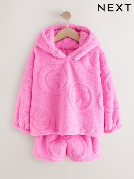Pink Happy Face Cosy Fleece Shorts Set (3-16yrs) (H72748) | €32 - €41