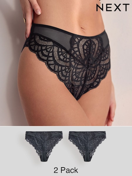Black Lace Knickers 2 Pack (H73408) | $41