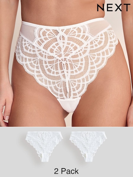 White Lace Knickers 2 Pack (H73410) | $41