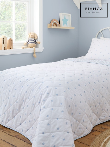 Bianca Blue Mini Star & Stripes Reversible Bedspread (H73685) | 223 QAR