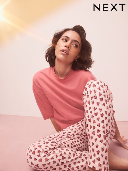 Red Heart Short Sleeve Pyjamas (H73933) | 75 QAR