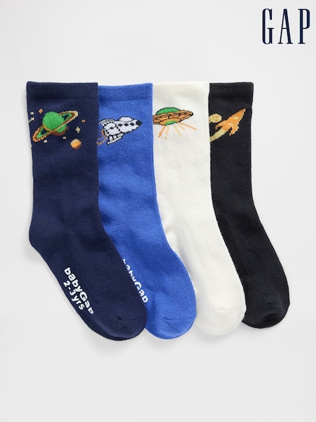 Gap Blue Space Crew Socks 4-Pack (H73964) | €11