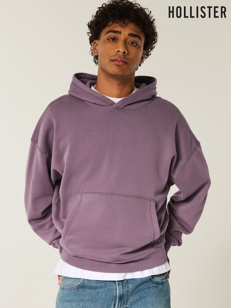 Hollister Purple Baggy Logo Cinched Bottom Hoodie (H74011) | R$ 355