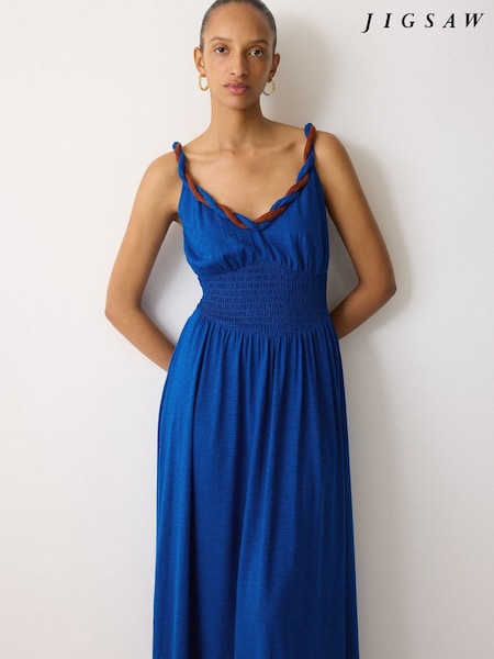 Jigsaw Blue Twist Strap Jersey Dress (H74021) | €198