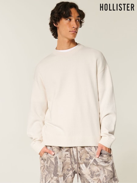 Hollister Cream Jersey Crew Neck Jumper (H74026) | R$ 295