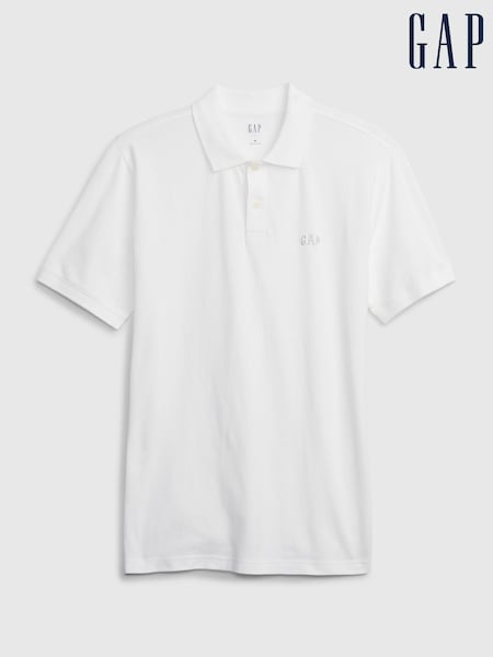 Gap White Logo Pique Polo Shirt (H74447) | €28