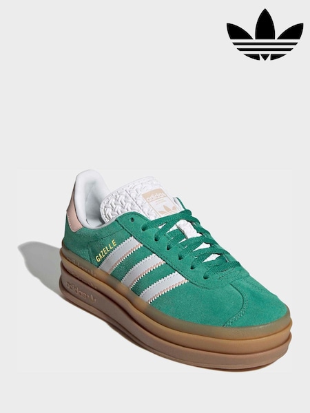 ירוק בהיר - adidas Originals Gazelle Bold Junior Trainers (H74519) | ‏302‏₪