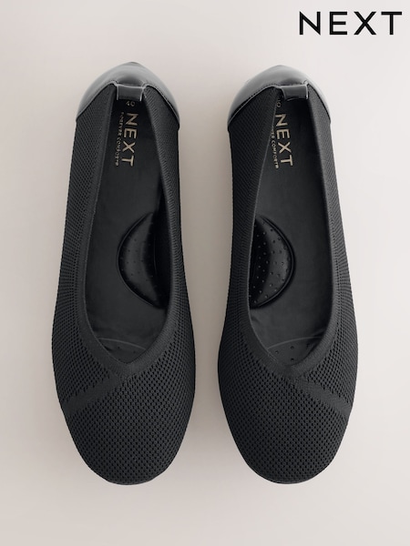 Black Forever Comfort® Comfort Flyknit Ballet Flats (H74577) | 165 QAR