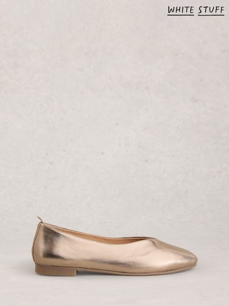 Metallic - White Stuff Cheri Leather Ballerina Pumps (H74797) | 104 €