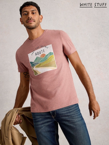 White Stuff Pink Abersoch Graphic Print Scene Bike T-Shirt (H74802) | AED172