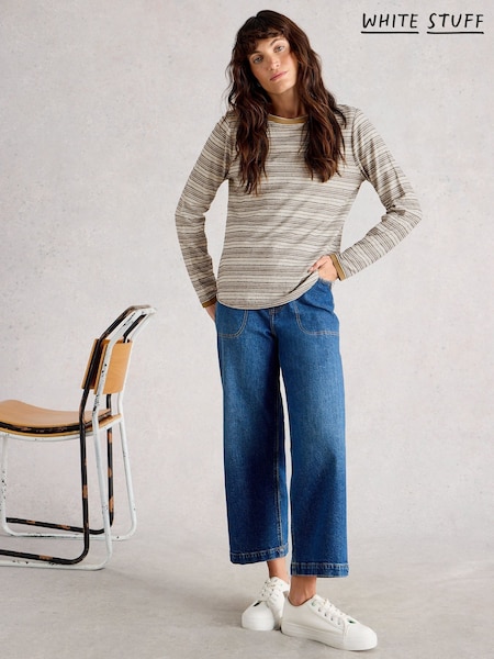Natural - White Stuff Clara Stitch T-Shirt (H74816) | R$ 345