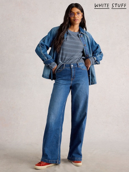 Blue - White Stuff Clara Stitch T-Shirt (H74832) | R$ 345