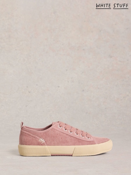 White Stuff Pink Pippa Cord Lace Up Trainers (H74839) | AZN 98