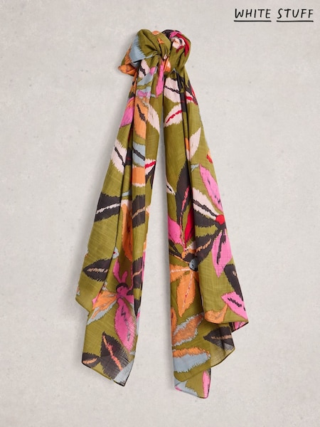 White Stuff Green Callie Printed Scarf (H74841) | R$ 245