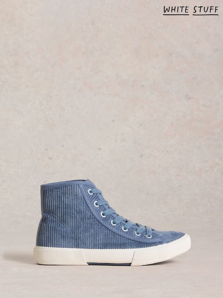 White Stuff Blue Pippa Cord Hi-Top Trainers (H74843) | €58