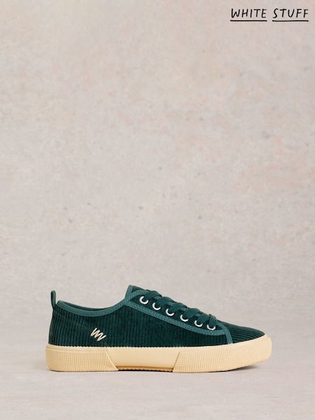 White Stuff Green Pippa Cord Lace Up Trainers (H74850) | €50
