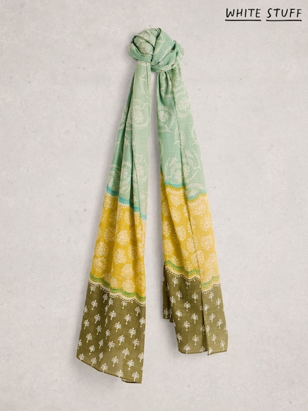 White Stuff Light Green Callie Printed Scarf (H74859) | R$ 245