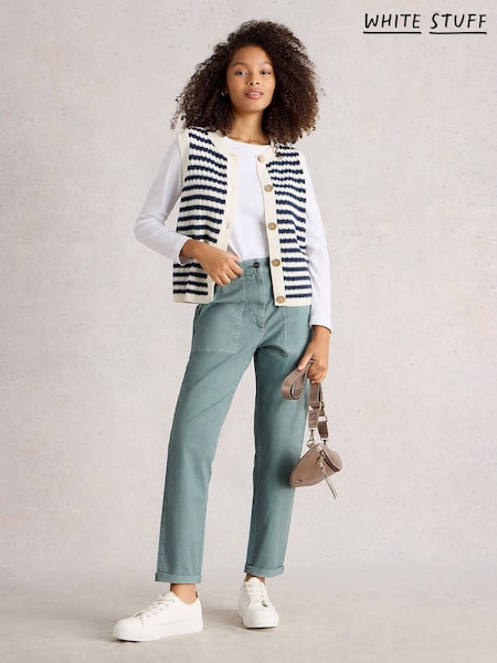 White Stuff Blue Twister Chino Trousers (H74868) | €75