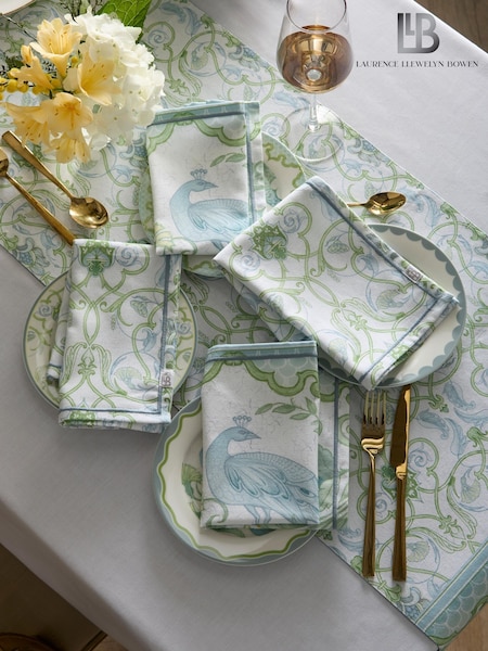 Laurence Llewelyn-Bowen Green Palm Court 100% Cotton Napkins Pack (H74994) | €35