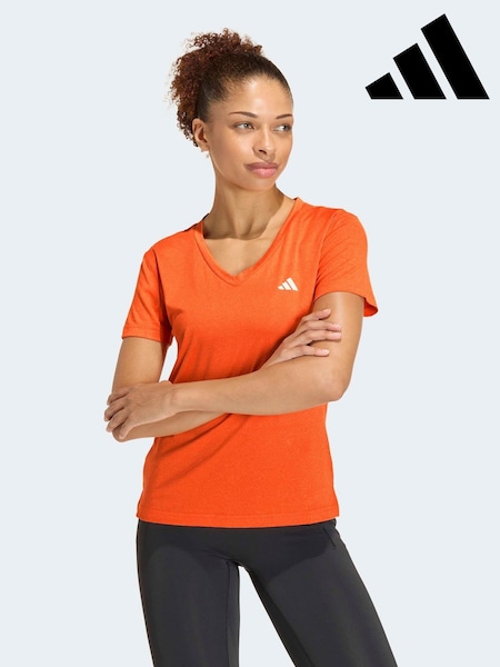 Oransje - adidas Workout Essentials V-Neck T-Shirt (H74998) | kr314