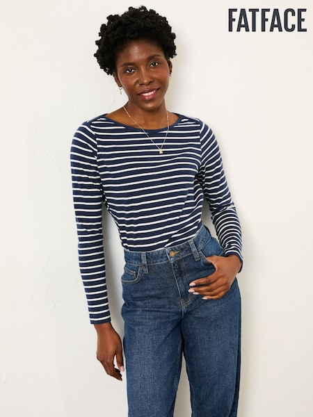 כחול כהה - FatFace T Shirt (H75175) | ‏148‏₪