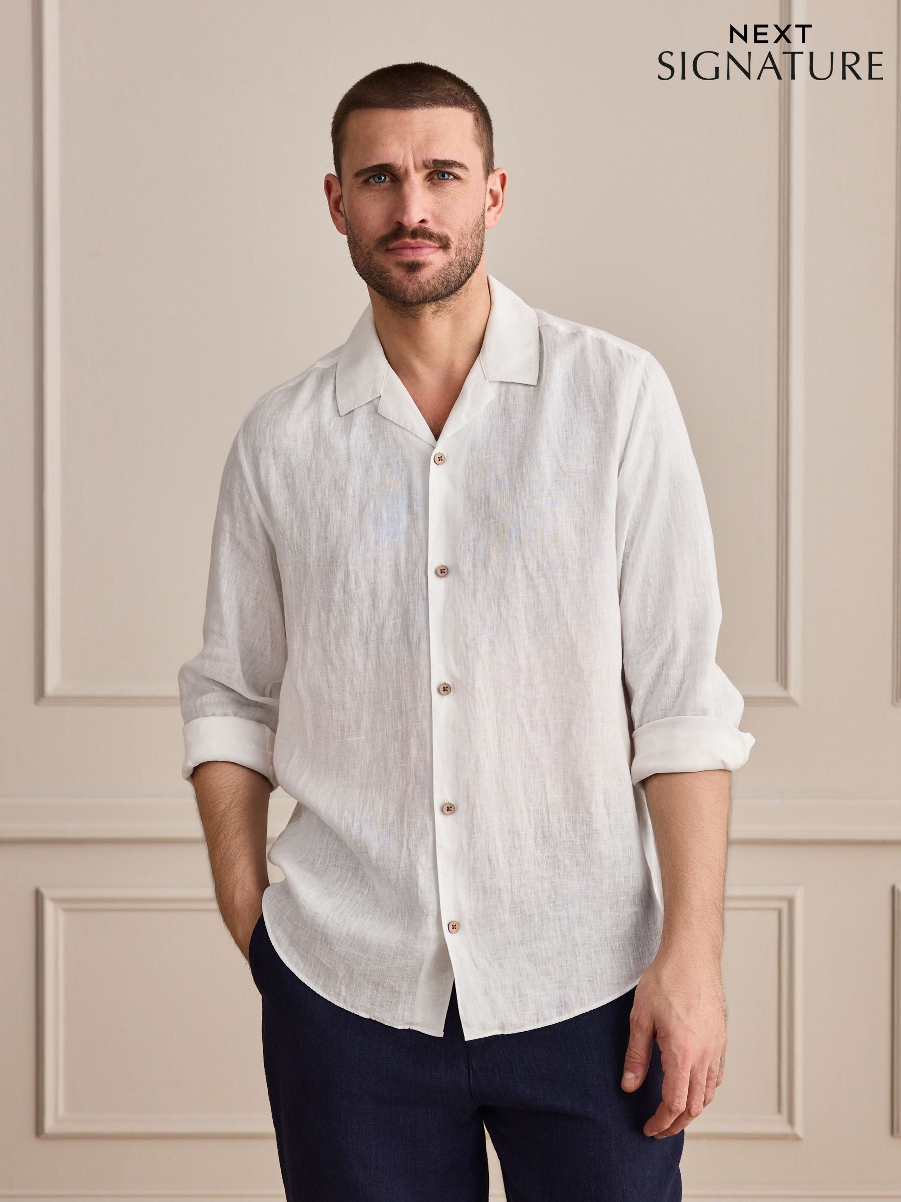 Buy Men's Shirts Linen Casual Online | Next Ukraine