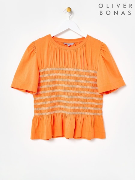 Oliver Bonas Shirred Short Sleeve T-Shirt (H75559) | 298 LEI