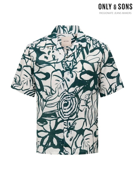 Only & Sons White Floral Printed Shirt (H75604) | € 53