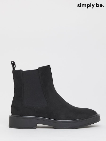 Simply Be Light Black Extra Wide Fit Classic Chelsea Boots (H75703) | AED210