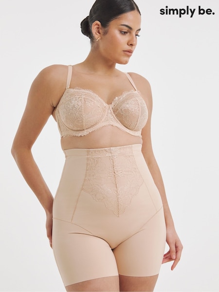 Simply Be Pink Magisculpt Ella Lace Thighshaper Frim Control Shorts (H75705) | €35