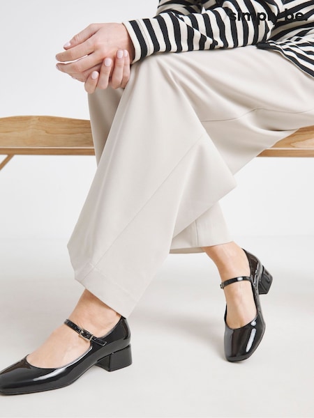 Simply Be Black Wide Fit Low Block Heel Mary Jane Shoes (H75711) | €50
