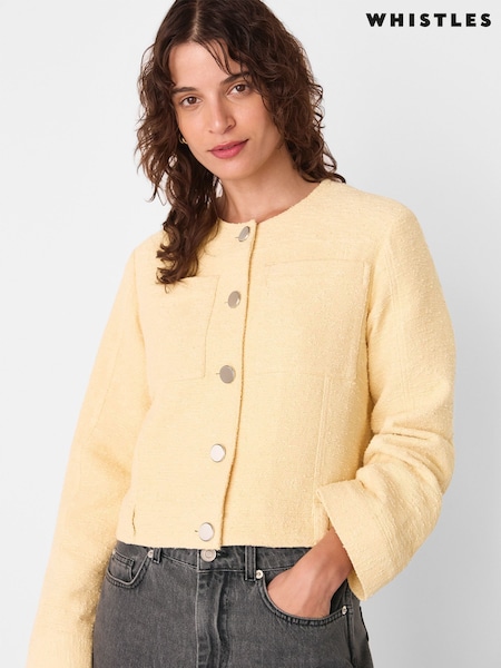 Whistles Yellow Textured Collarless Jacket (H75874) | R$ 1.570