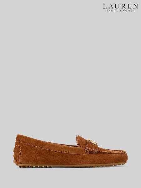 Lauren Ralph Lauren Barnsbury Leather Logo Brown Loafers (H75888) | € 217
