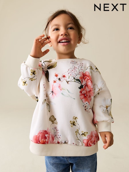 Cream Floral Crew Neck Sweatshirt (3mths-7yrs) (H75935) | kr167 - kr200