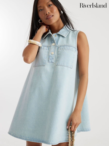 River Island Blue Petite Denim Shirt Dress (H75978) | €69