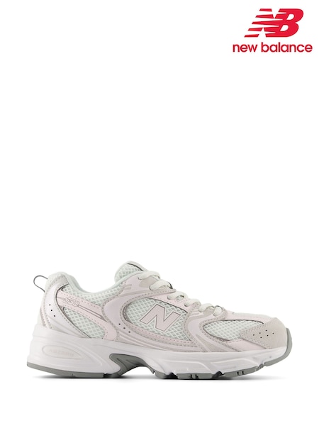 New Balance White/Pink Youth 530 Trainers (H76005) | LEI 559